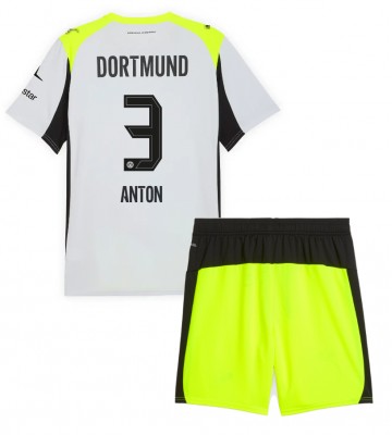 Borussia Dortmund Waldemar Anton #3 Replica Away Stadium Kit for Kids 2025-26 Short Sleeve (+ pants)